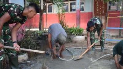 TNI Bangun Sumur Bor di Sekolah Tapteng