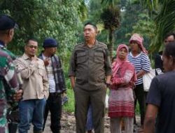Bupati Taput Tinjau Pembangunan Jembatan Pascabencana