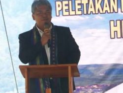 Wabup Taput Hadiri Peletakan Batu Pertama Gereja di Sibandang