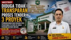 Diduga Tindak Transparan Proses Tender 3 Proyek Pembangunan dan Rehabilitasi Puskesmas TA 2026 di Dinas Perkimcikataru Medan
