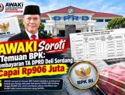 AWAKI Soroti Temuan BPK: Pembayaran TA DPRD Deli Serdang Capai Rp906 Juta